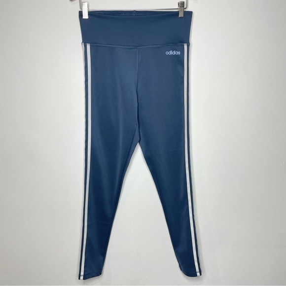 adidas Pants - Adidas climalite leggings‎ blue with white stripes size medium